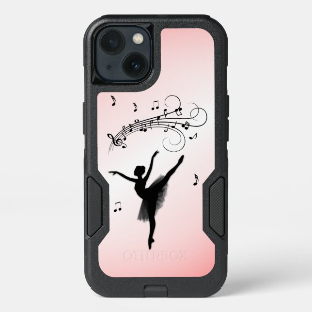 Amazing Ballerina Dancing with Music Pink Otterbox iPhone Case (Back)