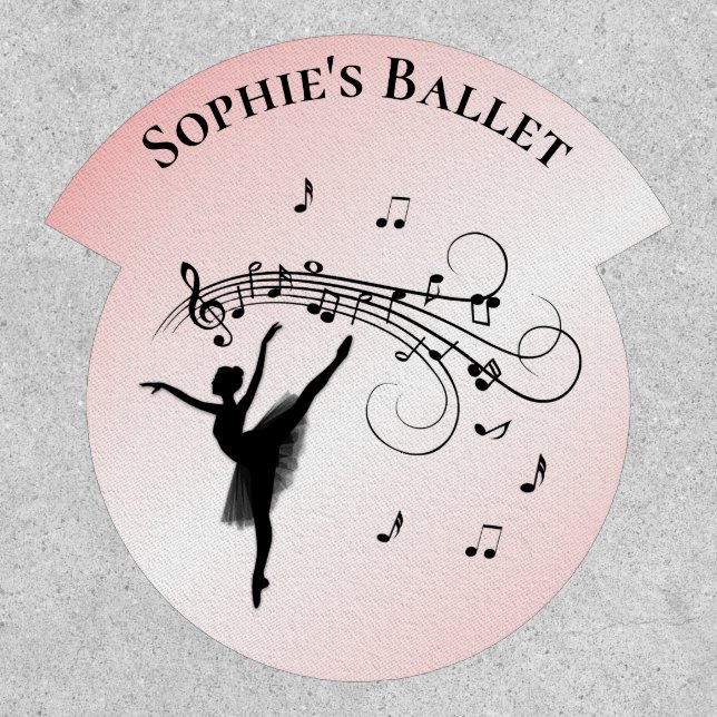 Amazing Ballerina Dancing with Music Pink Personal Patch (Front)