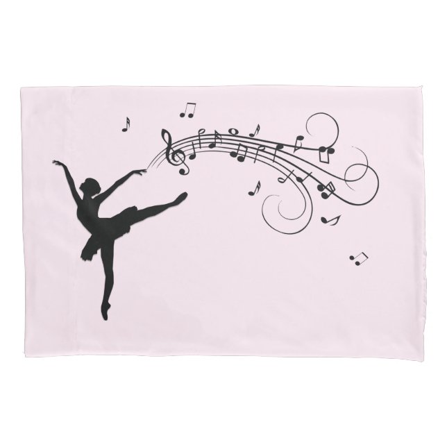 Amazing Ballerina Dancing with Music Pink Pillow Case (Front)