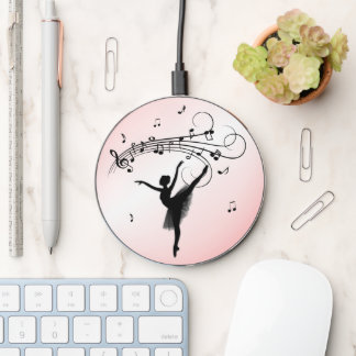 Amazing Ballerina Dancing with Music Pink Wireless Charger