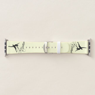Amazing Ballerina Dancing with Music Yellow Apple Watch Band
