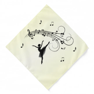 Amazing Ballerina Dancing with Music Yellow Bandana