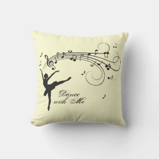 Amazing Ballerina Dancing with Music Yellow Outdoor Pillow