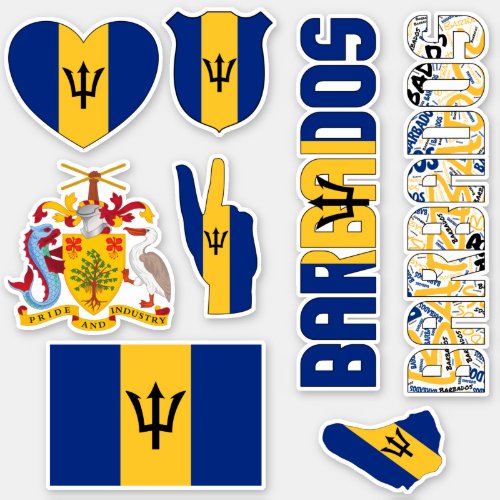 Amazing Barbados Shapes National Symbols Sticker