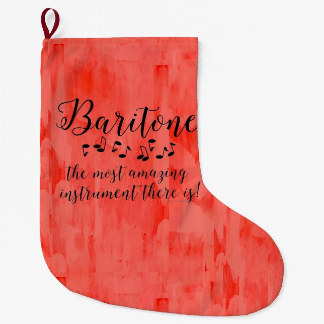 Amazing Baritone  Large Christmas Stocking (Front)