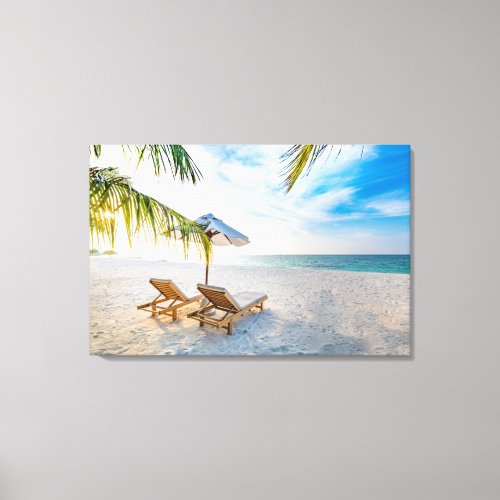 Amazing Beach Sunset Canvas Print