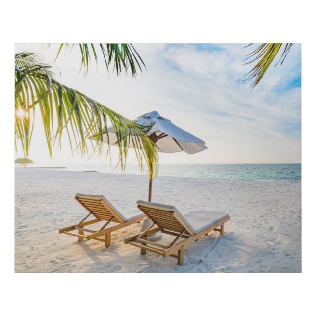 Amazing Beach Sunset Faux Canvas Print (Front)