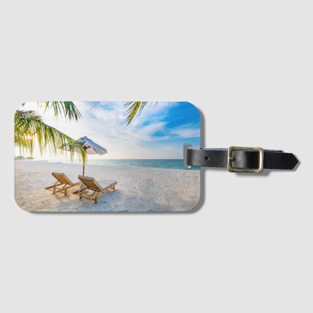 Amazing Beach Sunset Luggage Tag (Front Horizontal)