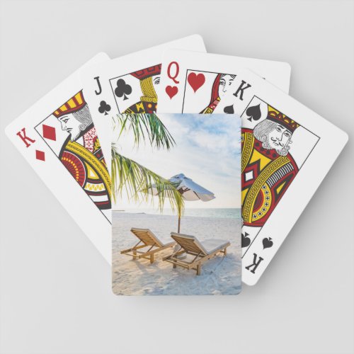 Amazing Beach Sunset Playing Cards