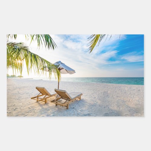 Amazing Beach Sunset Rectangular Sticker