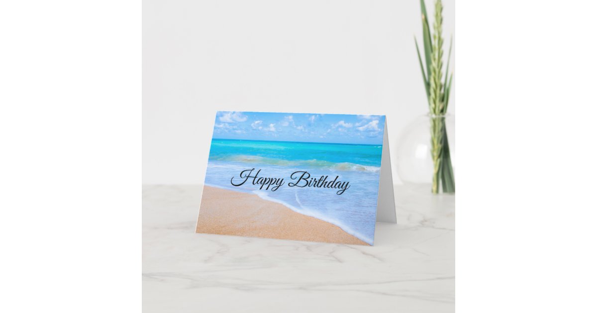 Amazing Beach Tropical Scene Photo Birthday Card Zazzle Com