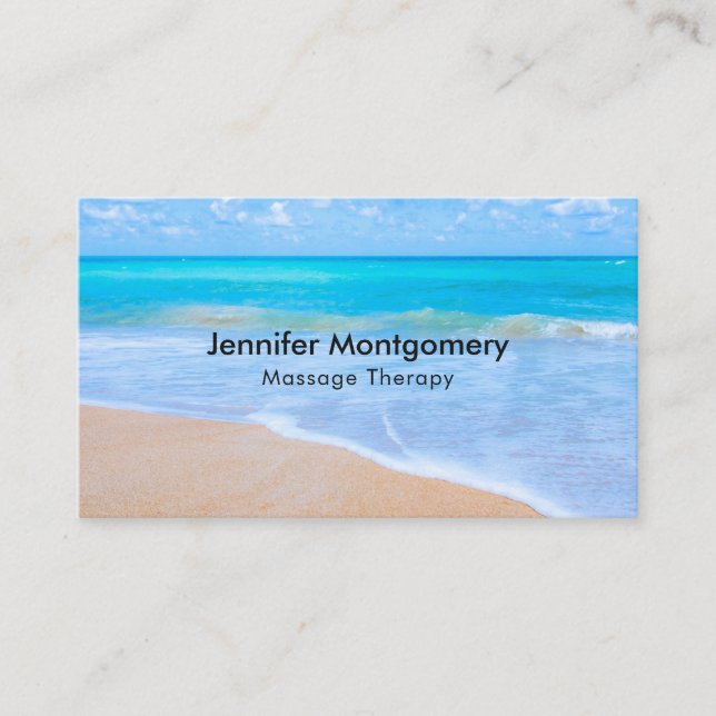 Amazing Beach Tropical Scene Photo Business Card (Front)