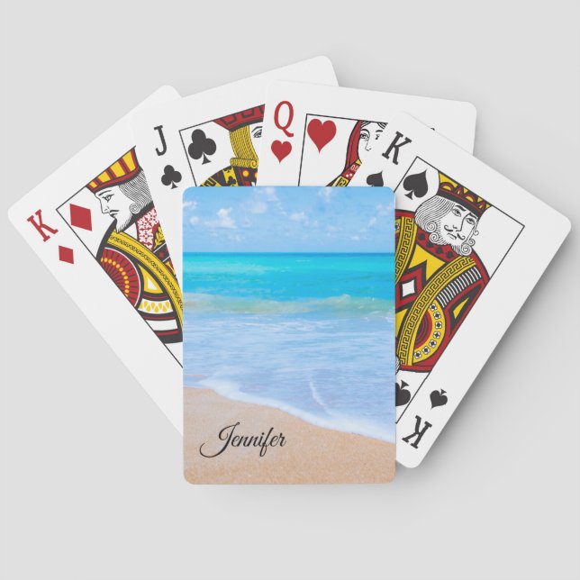Amazing Beach Tropical Scene Photo Custom Poker Cards (Back)