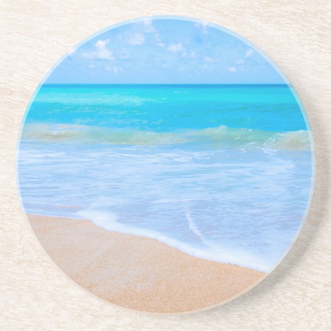 Amazing Beach Tropical Scene Photo Drink Coaster (Front)