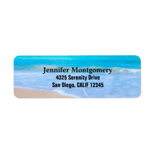 Amazing Beach Tropical Scene Photo Label