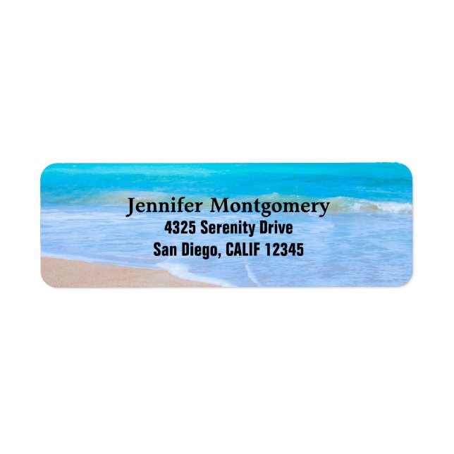 Amazing Beach Tropical Scene Photo Label (Front)
