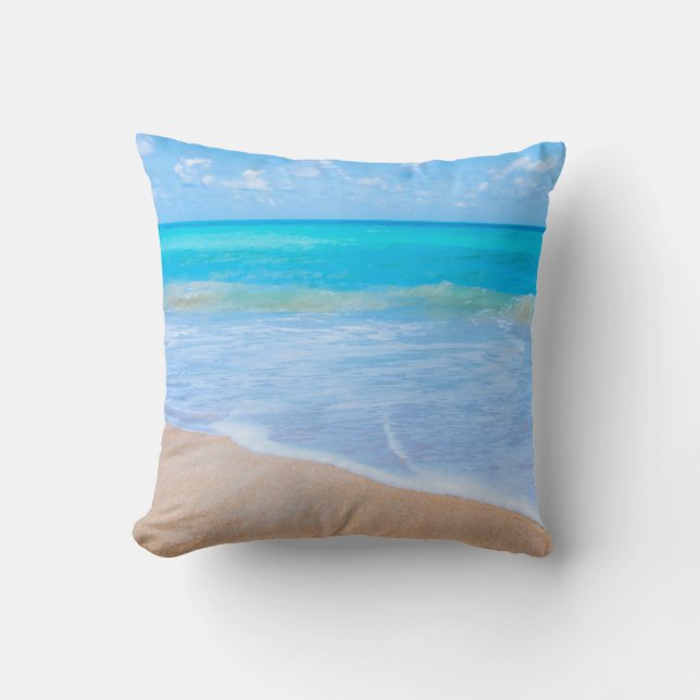 Amazing Beach Tropical Scene Photo Throw Pillow (Front)