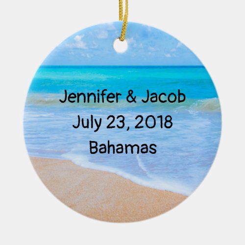 Amazing Beach Tropical Scene Photo Wedding Ceramic Ornament