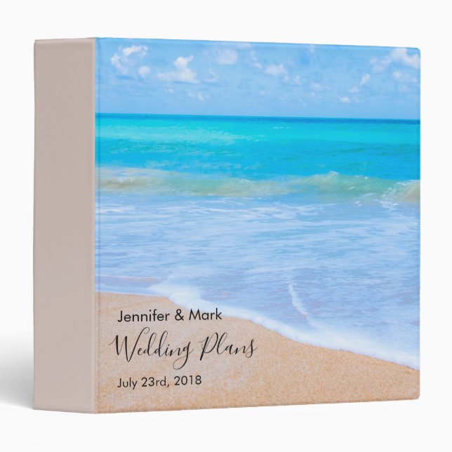 Amazing Beach Tropical Scene Photo Wedding Plans Binder (Front/Spine)
