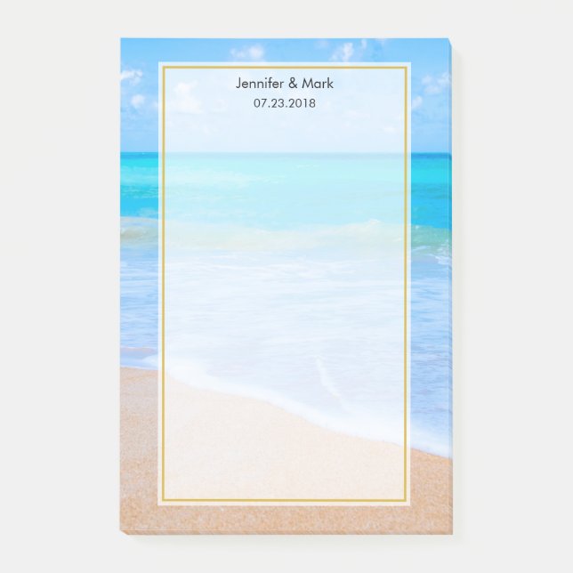 Amazing Beach Tropical Scene Photo Wedding Post-it Notes (Front)