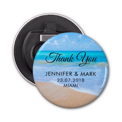 Amazing Beach Tropical Scene Photo Wedding Thanks Bottle Opener