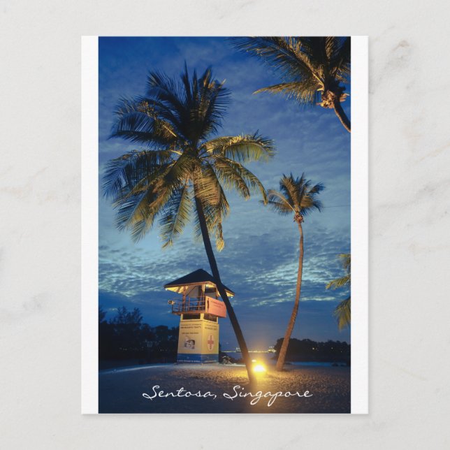 Amazing beach view postcard of Sentosa, Singapore (Front)