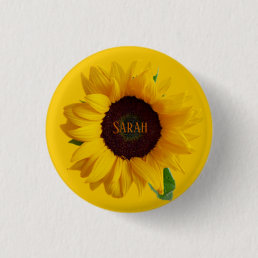 Amazing Beautiful Trendy Sunflower With Name  Button