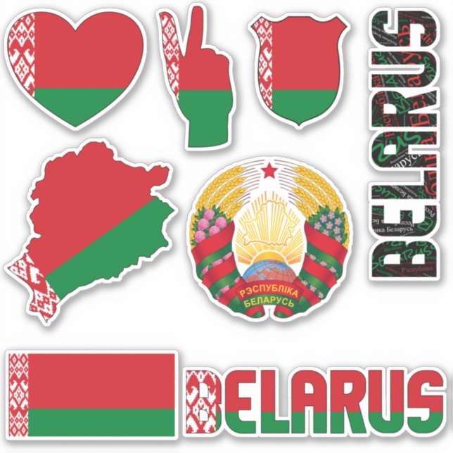 Amazing Belarus Shapes National Symbols Sticker (Front)