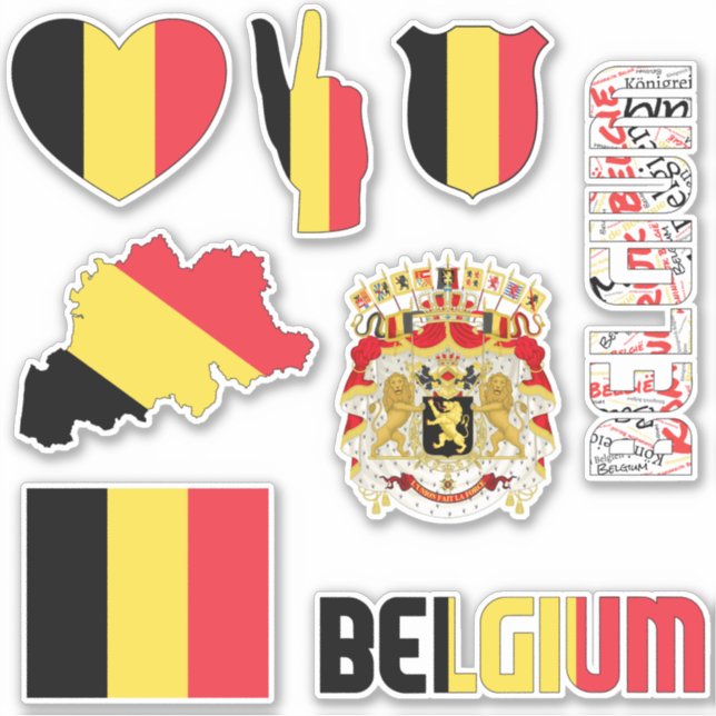 Amazing Belgium Shapes National Symbols Sticker (Front)
