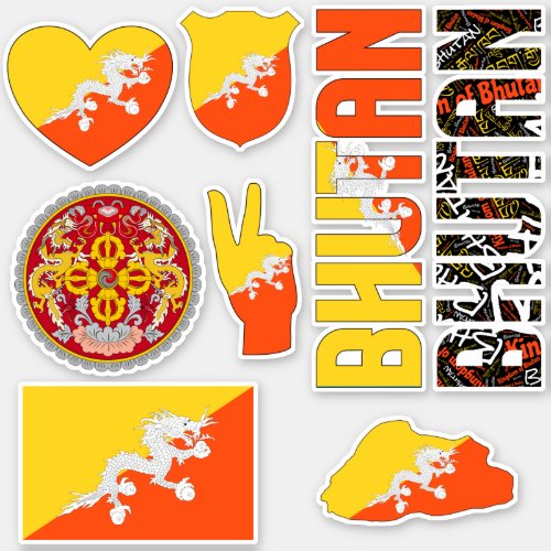 Amazing Bhutan Shapes National Symbols Sticker
