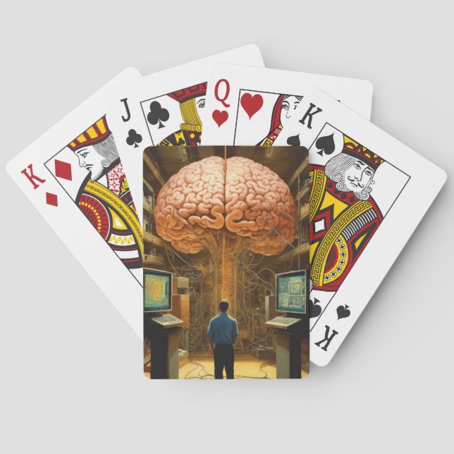 Amazing big brain print poker cards (Back)