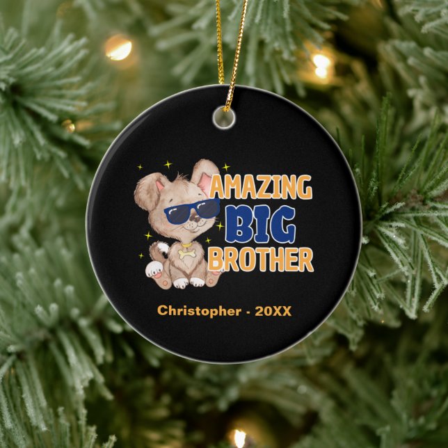 Amazing Big Brother Cool Dog Ceramic Ornament (Tree)