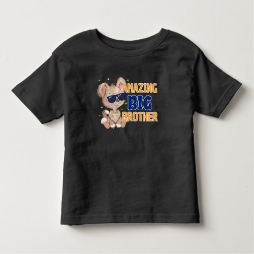 Amazing Big Brother Cool Dog Toddler T_shirt