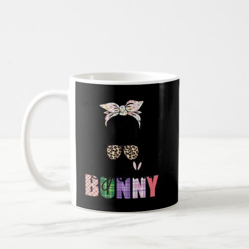 Amazing Big Sister Bunny Messy Bun Leopard Easter  Coffee Mug