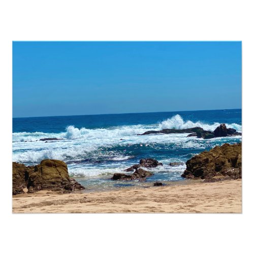 Amazing Blues and Waves on the Beach in Los Cabos Photo Print