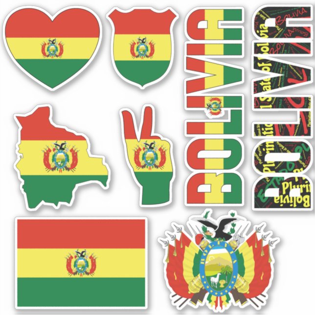 Amazing Bolivia Shapes National Symbols Sticker (Front)