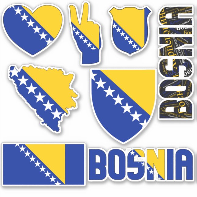 Amazing Bosnia Shapes National Symbols Sticker (Front)