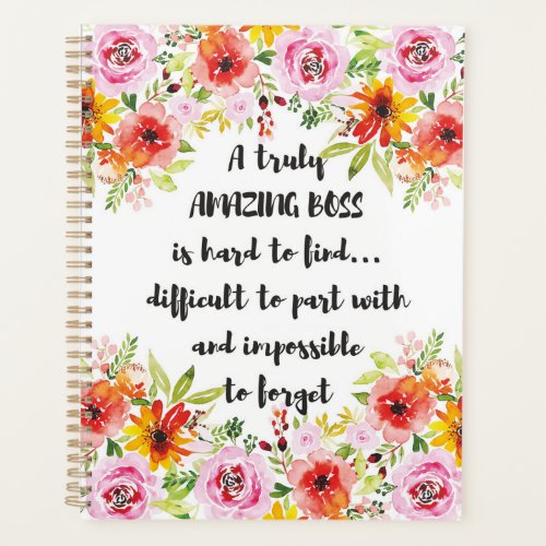 Amazing Boss Quote Great Boss Appreciation gift Planner