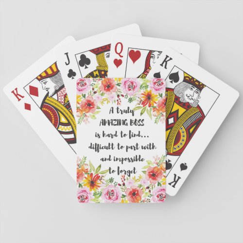 Amazing Boss Quote Great Boss Appreciation gift Playing Cards