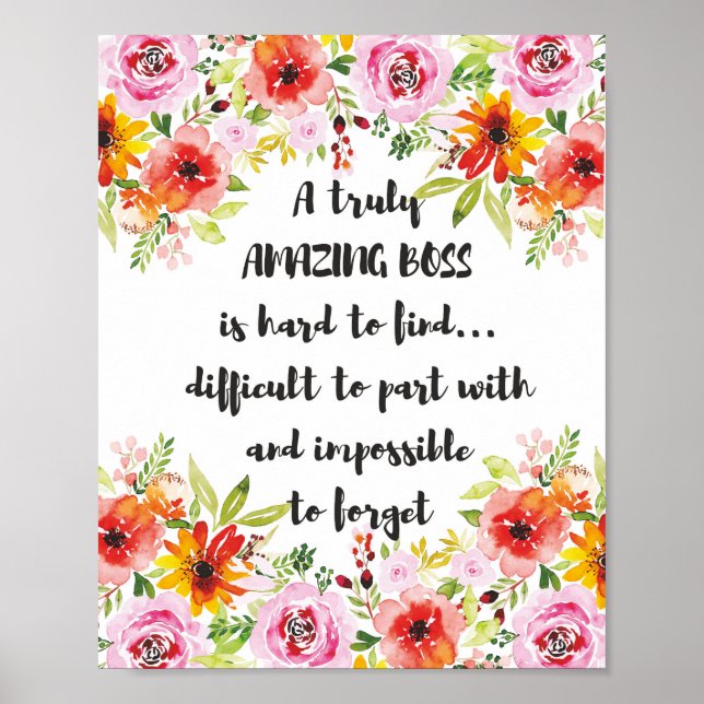 Amazing Boss Quote Great Boss Appreciation gift Poster (Front)