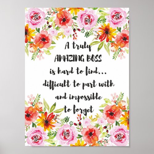 Amazing Boss Quote Great Boss Appreciation gift Poster