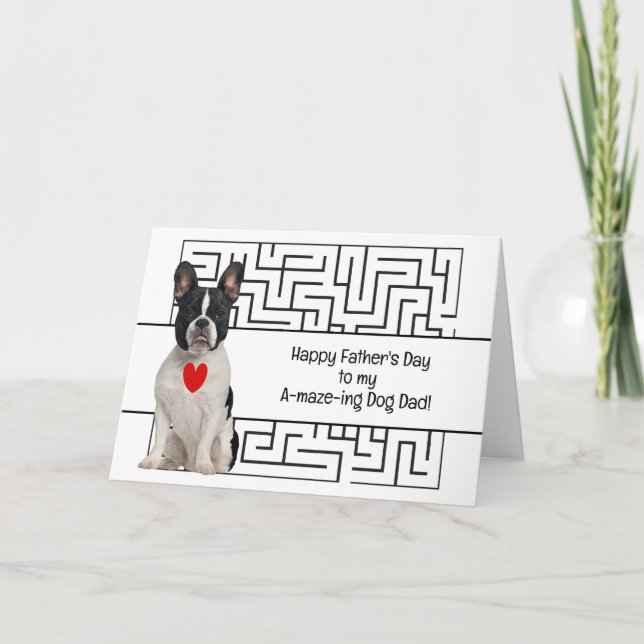 Amazing Boston Terrier Dog Dad Happy Father's Day Card (Front)