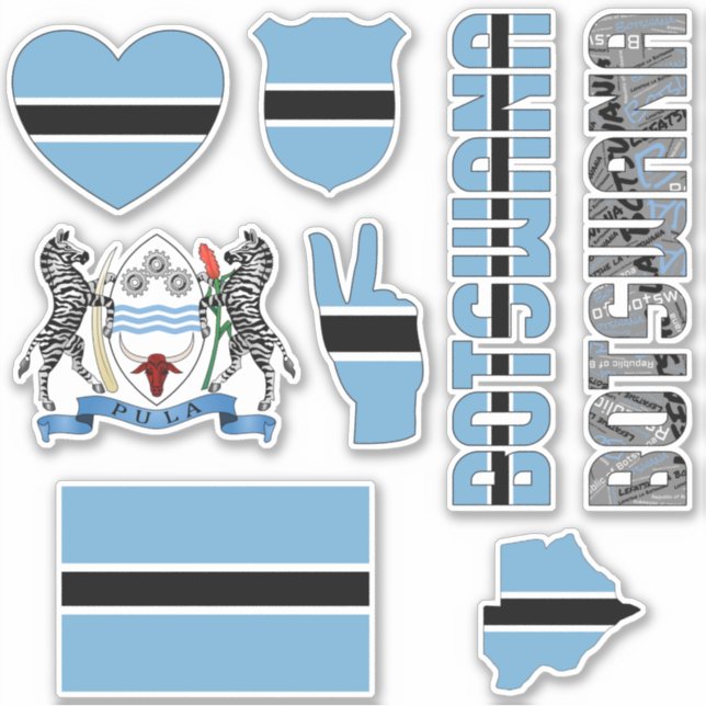 Amazing Botswana Shapes National Symbols Sticker (Front)