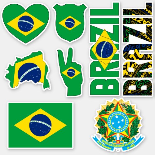 Amazing Brazil Shapes National Symbols Sticker