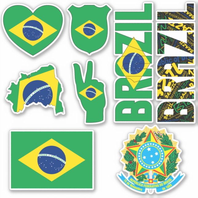 Amazing Brazil Shapes National Symbols Sticker (Front)
