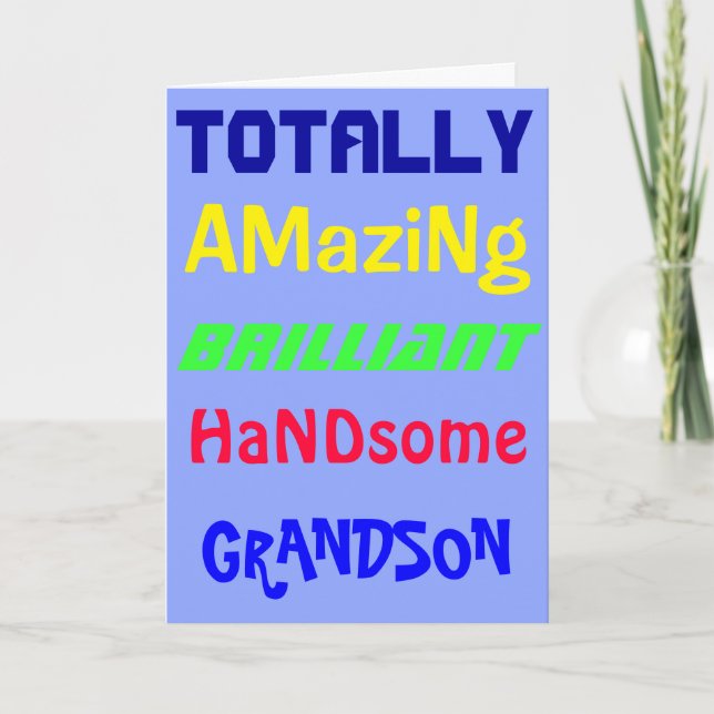 Amazing Brilliant Handsome - Personalized Birthday Card (Front)
