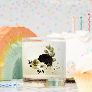 Amazing brown ivory gold flowers wedding scented candle