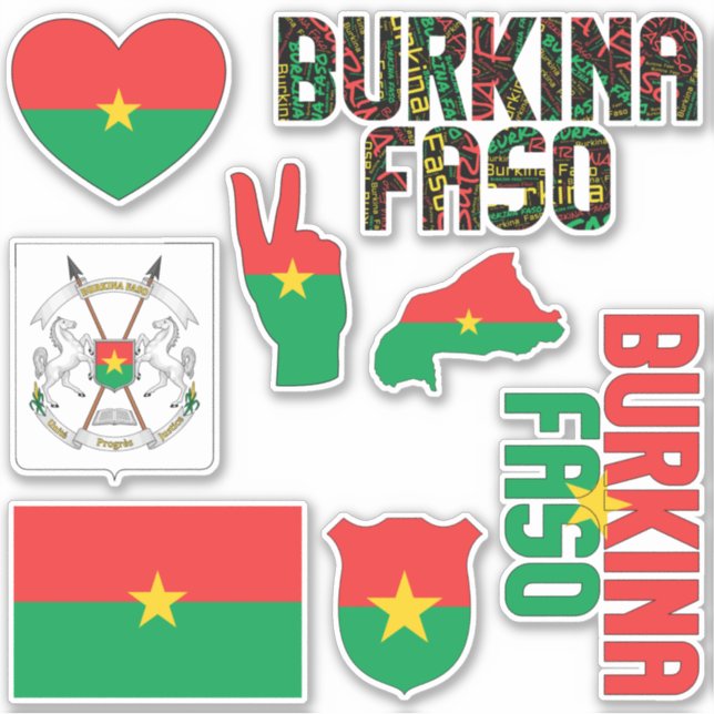 Amazing Burkina Faso Shapes National Symbols Sticker (Front)