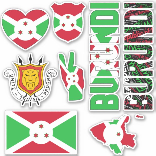 Amazing Burundi Shapes National Symbols Sticker (Front)
