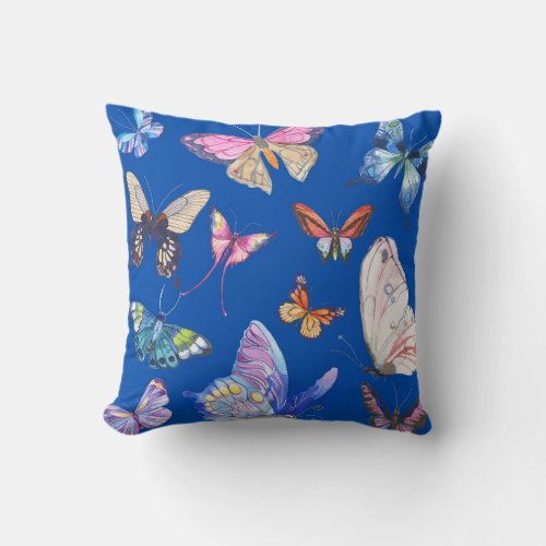 amazing butterfly blue color home decor pillow